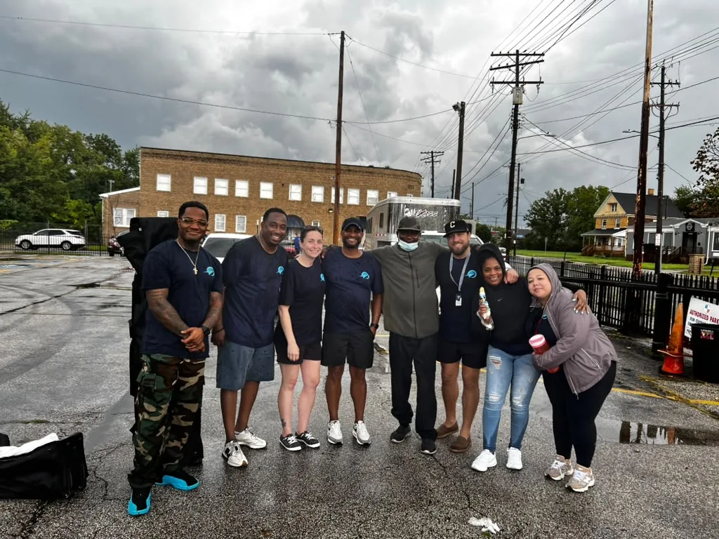 Foundation volunteers participating in an outdoor community event